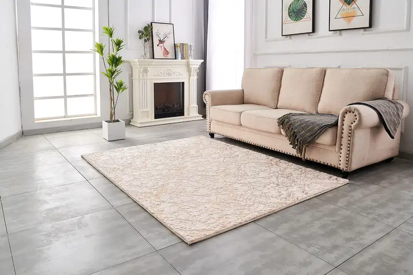 Pink and Gold Faux Fur Abstract Shag Non Skid Area Rug Photo 8