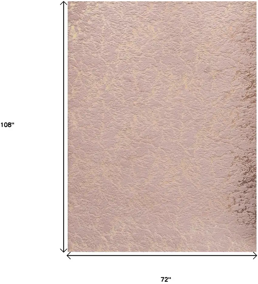Pink and Gold Faux Fur Abstract Shag Non Skid Area Rug Photo 3