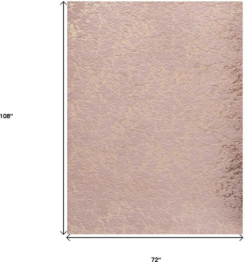 Pink and Gold Faux Fur Abstract Shag Non Skid Area Rug Photo 3