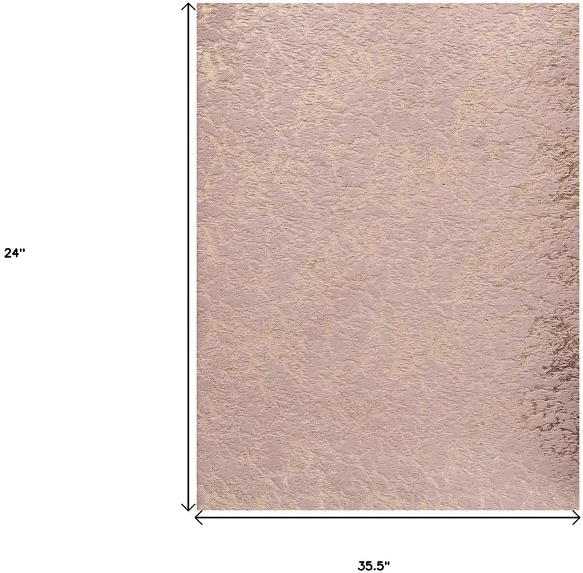 Pink and Gold Faux Fur Abstract Shag Non Skid Area Rug Photo 3