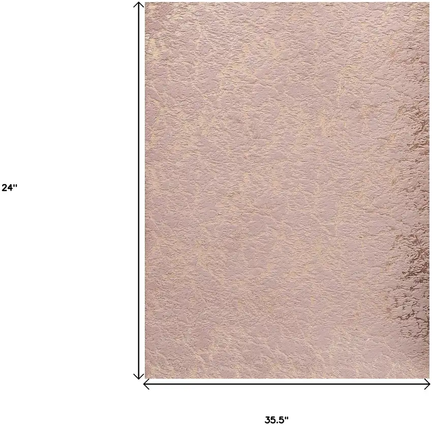 Pink and Gold Faux Fur Abstract Shag Non Skid Area Rug Photo 3