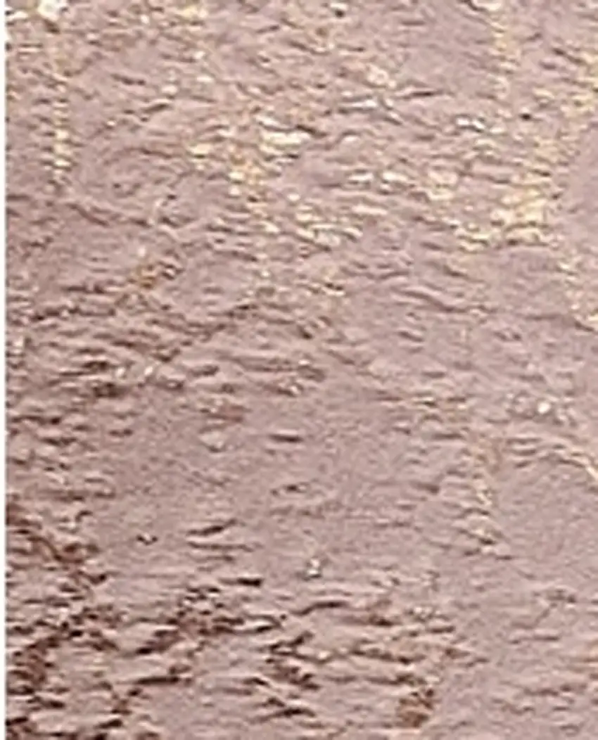 Pink and Gold Faux Fur Abstract Shag Non Skid Area Rug Photo 4