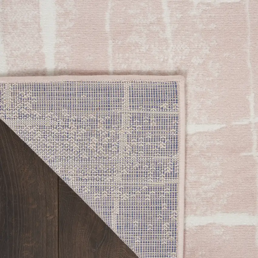 Pink and Ivory Abstract Area Rug Photo 6