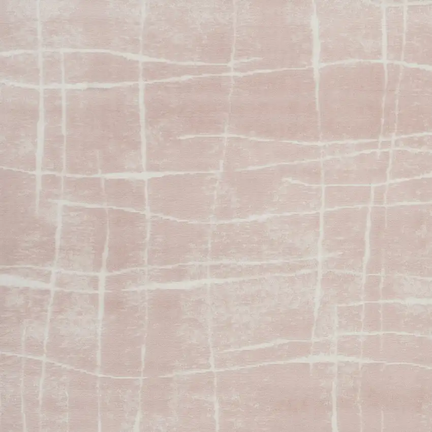 Pink and Ivory Abstract Distressed Non Skid Area Rug Photo 5