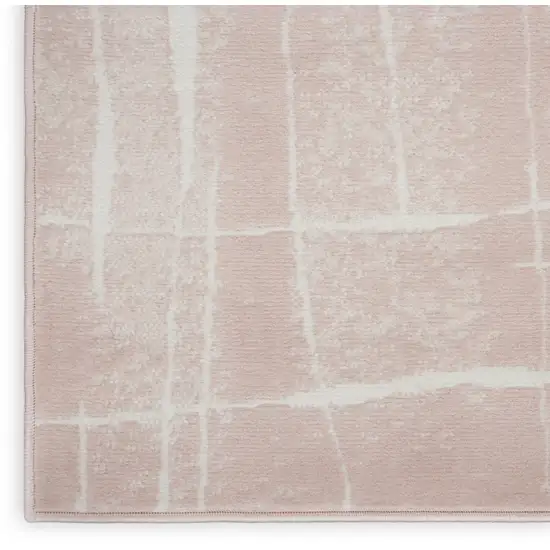 Pink and Ivory Abstract Distressed Non Skid Area Rug Photo 8