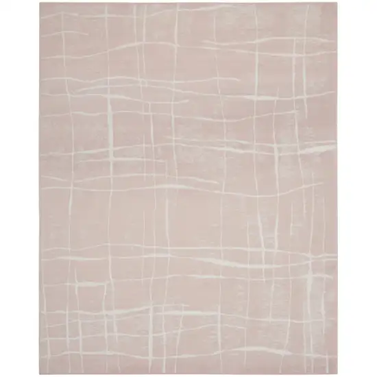 Pink and Ivory Abstract Distressed Non Skid Area Rug Photo 1