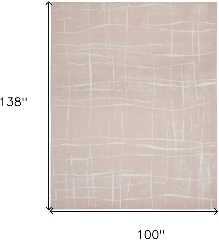 Pink and Ivory Abstract Distressed Non Skid Area Rug Photo 3