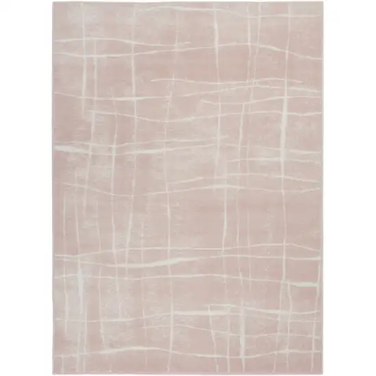 Pink and Ivory Abstract Geometric Area Rug Photo 1