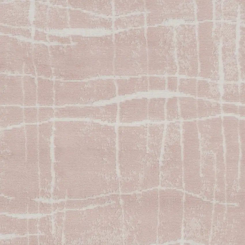 Pink and Ivory Abstract Geometric Area Rug Photo 5