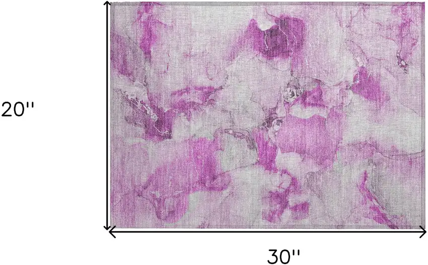 Pink and Ivory Abstract Washable Non Skid Indoor Outdoor Area Rug Photo 3