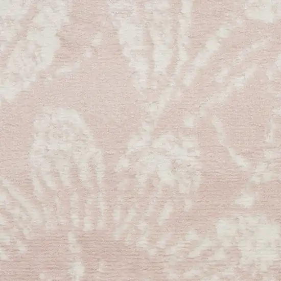 Pink and Ivory Floral Distressed Area Rug Photo 4