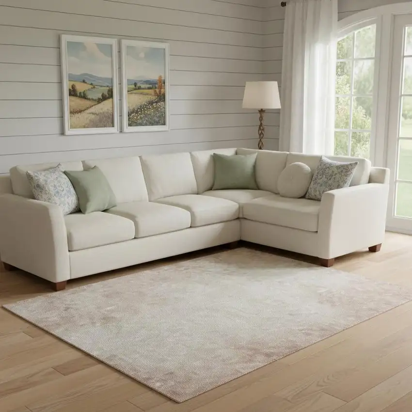 Pink and Ivory Floral Distressed Non Skid Area Rug Photo 1