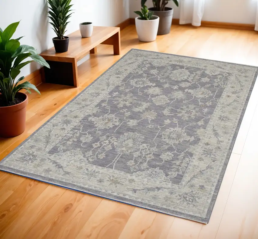 Pink and Ivory Floral Power Loom Area Rug Photo 1