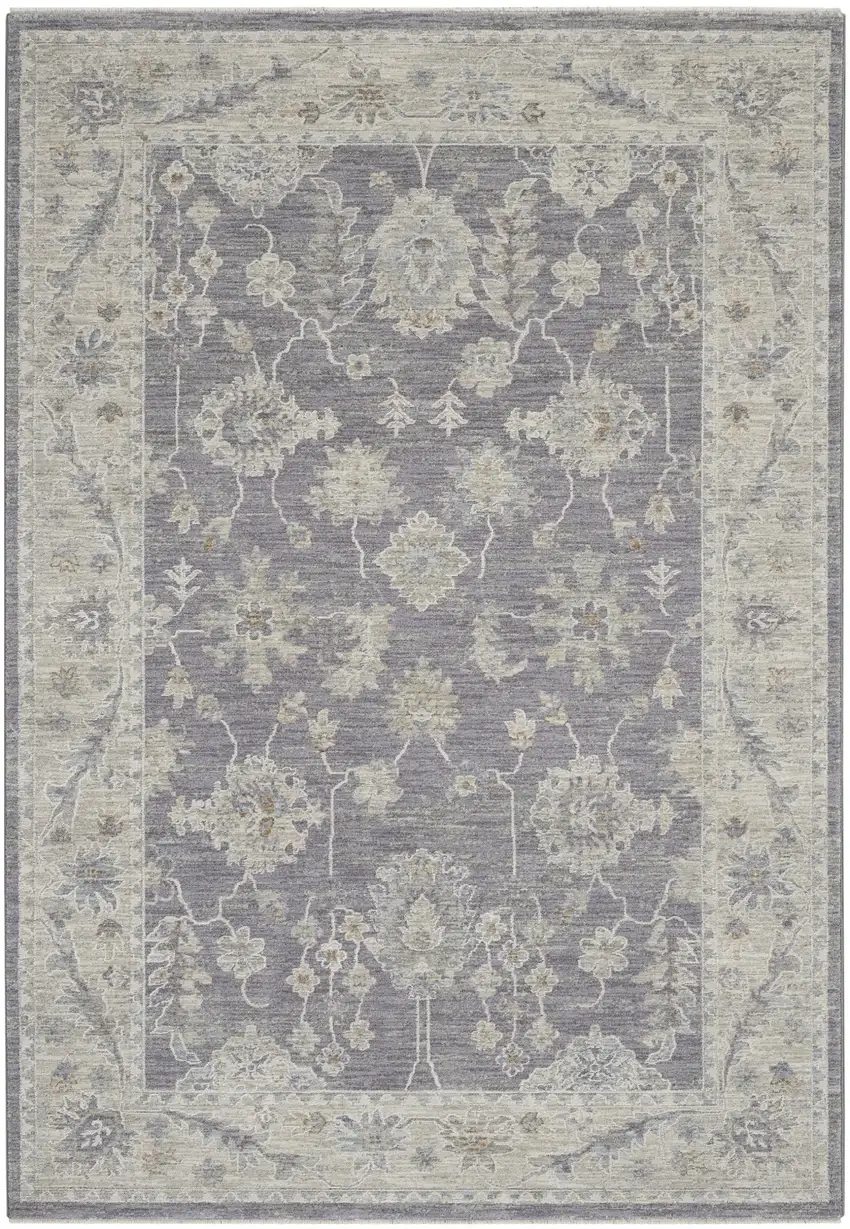 Pink and Ivory Floral Power Loom Area Rug Photo 2