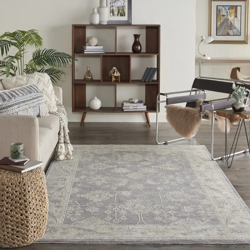 Pink and Ivory Floral Power Loom Area Rug Photo 6