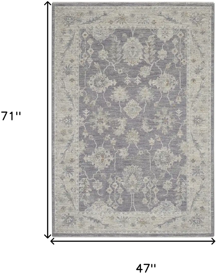 Pink and Ivory Floral Power Loom Area Rug Photo 3