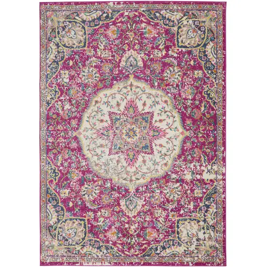 Gold And Beige Medallion Area Rug Photo 3