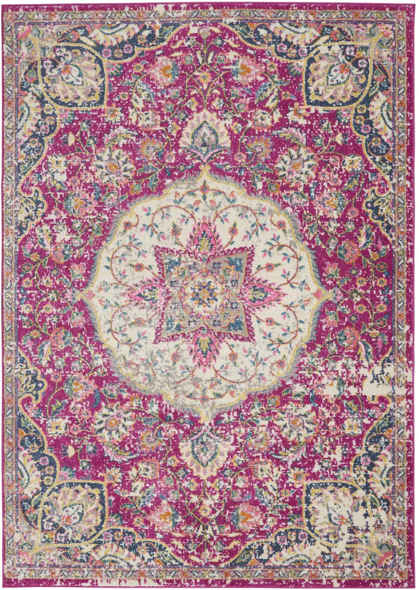 Gold And Beige Medallion Area Rug Photo 3