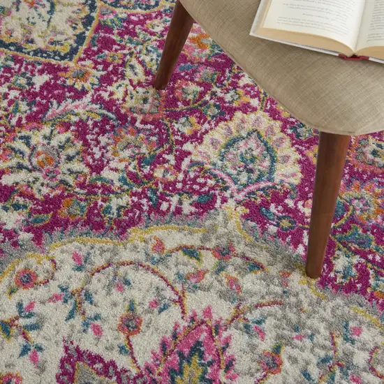 Gold And Beige Medallion Area Rug Photo 8