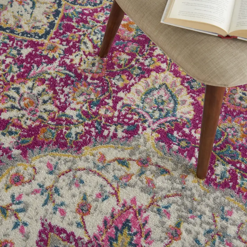 Gold And Beige Medallion Area Rug Photo 8