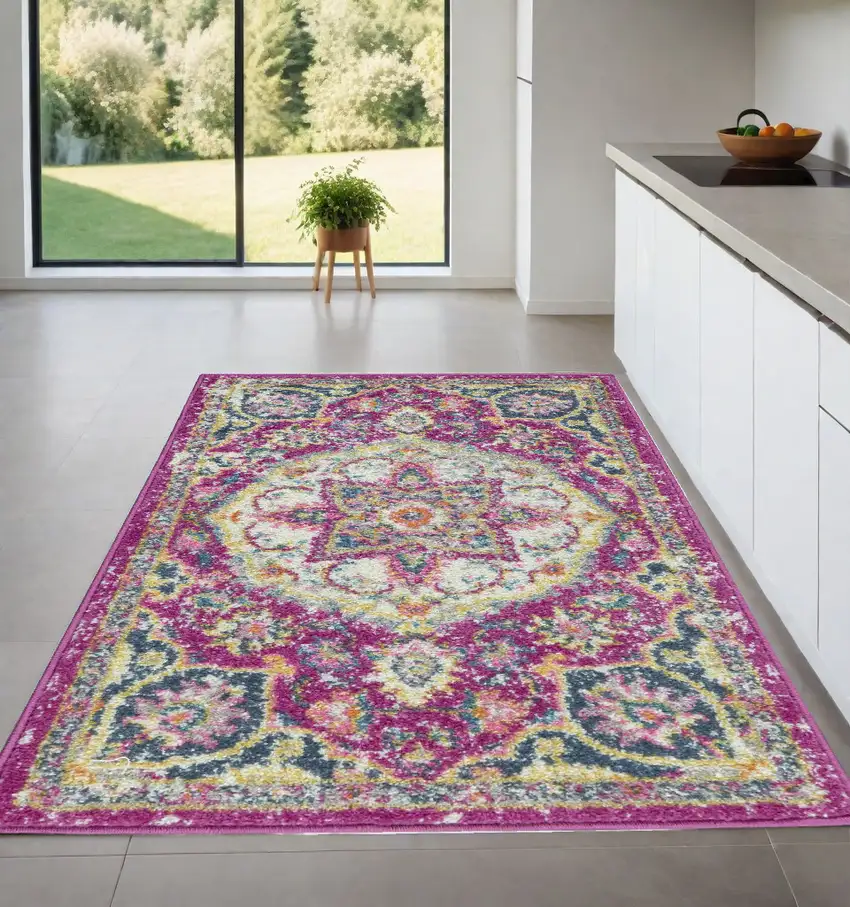Pink Dhurrie Area Rug Photo 1