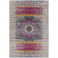 Photo of Pink and Ivory Medallion Power Loom Area Rug