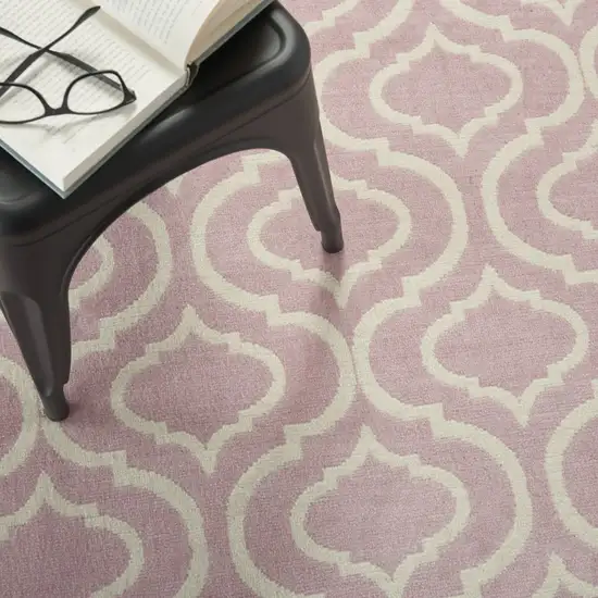 Pink and Ivory Moroccan Power Loom Area Rug Photo 9