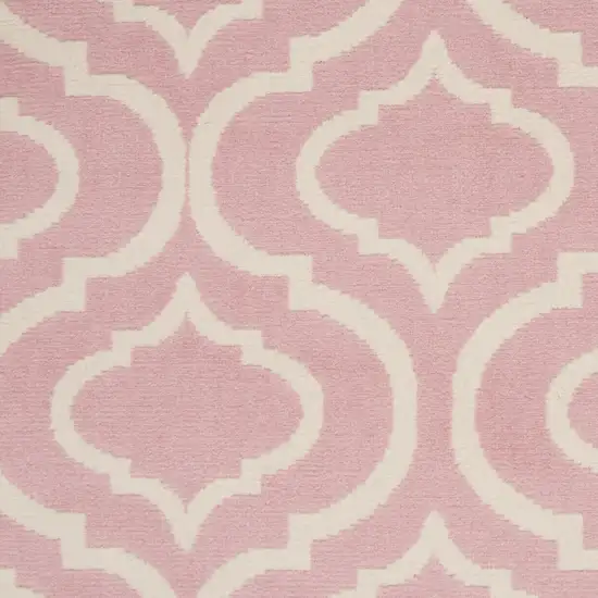 Pink and Ivory Moroccan Power Loom Area Rug Photo 4