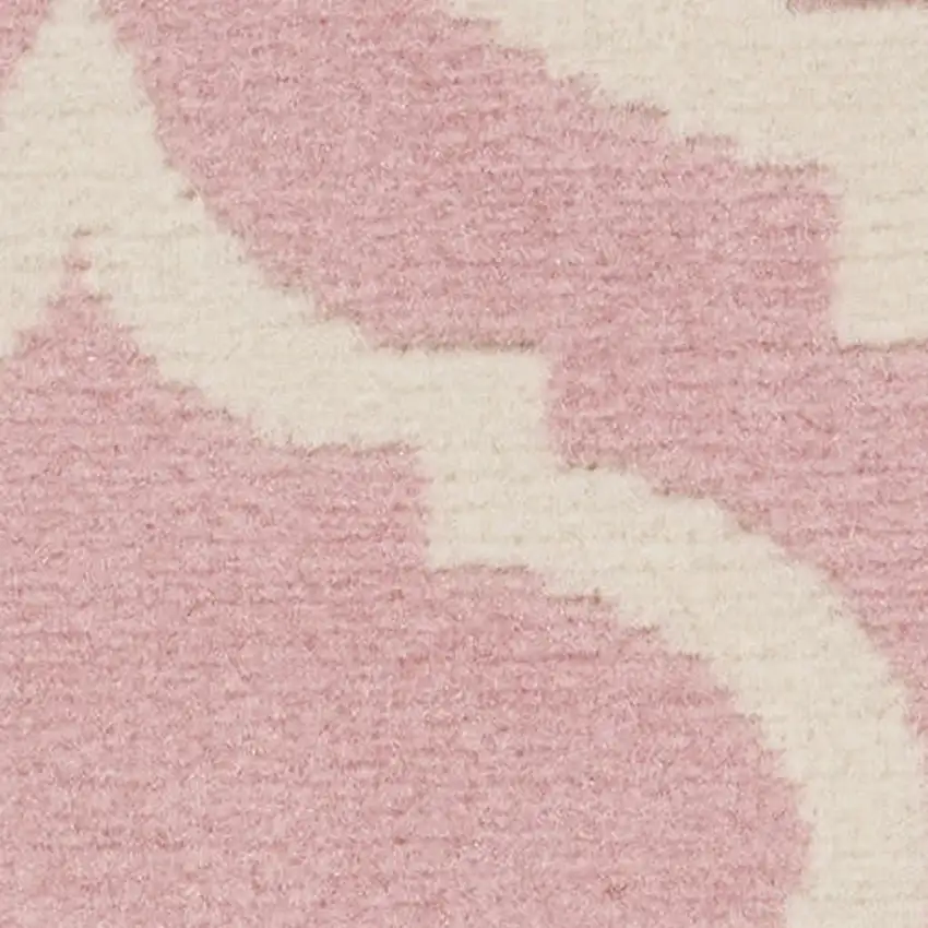 Pink and Ivory Moroccan Power Loom Area Rug Photo 1