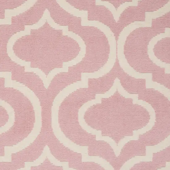 Pink and Ivory Moroccan Power Loom Area Rug Photo 3
