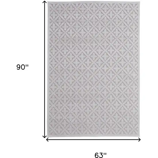 Pink and White Geometric Power Loom Area Rug Photo 8