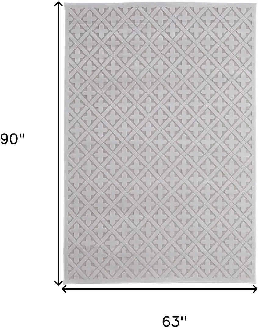 Pink and White Geometric Power Loom Area Rug Photo 8