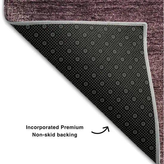 Plum And Beige Abstract Washable Area Rug With UV Protection Photo 8