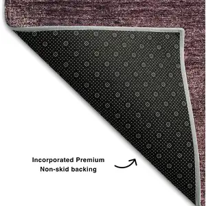 Photo of Plum And Beige Abstract Washable Area Rug With UV Protection