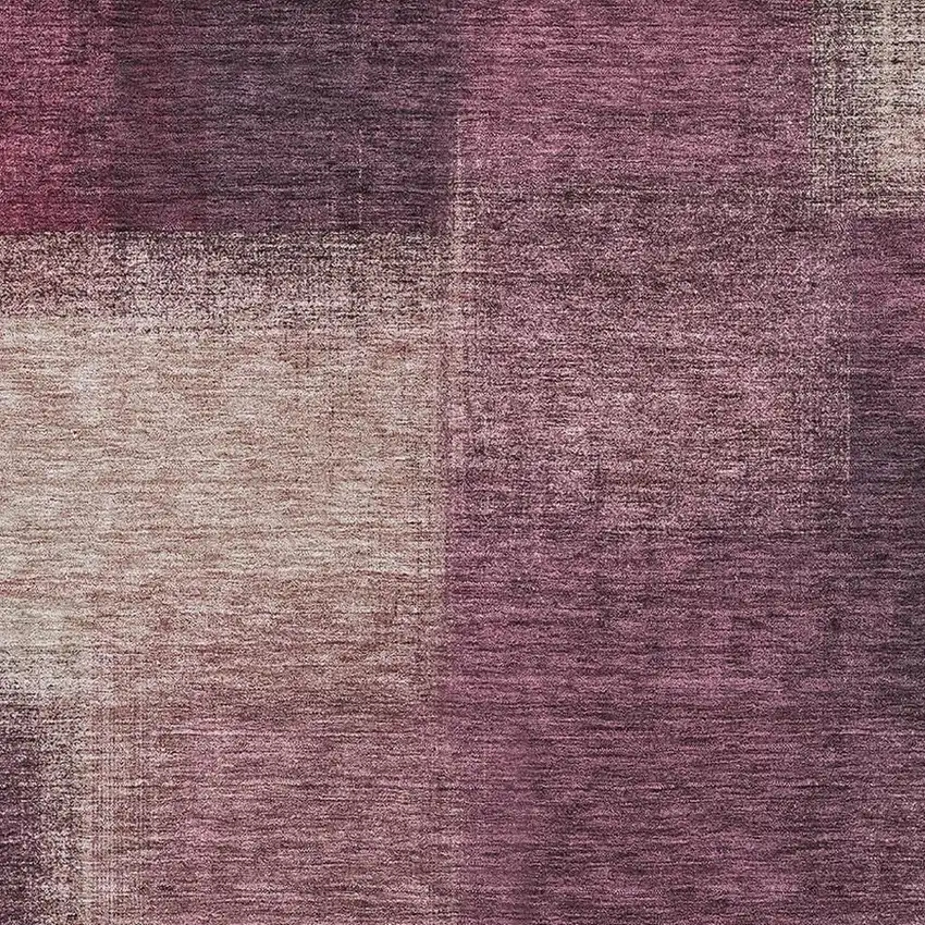 Plum And Beige Abstract Washable Area Rug With UV Protection Photo 3