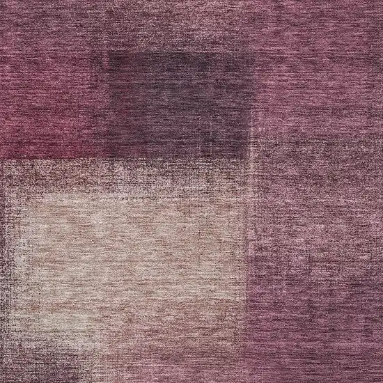 Plum And Beige Abstract Washable Area Rug With UV Protection Photo 7