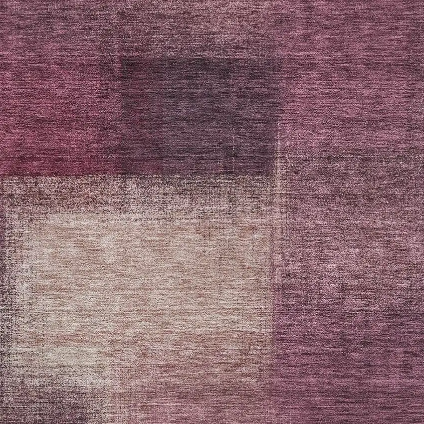 Plum And Beige Abstract Washable Area Rug With UV Protection Photo 7