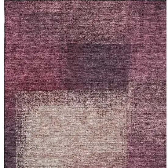 Plum And Beige Abstract Washable Area Rug With UV Protection Photo 7