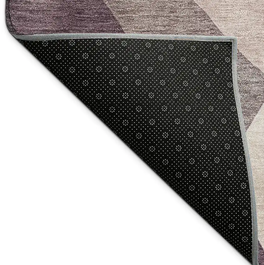 Plum And Beige Abstract Washable Indoor Outdoor Area Rug Photo 9
