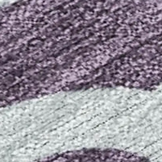 Plum And Blue Botanical Leaves Washable Indoor Outdoor Area Rug Photo 2