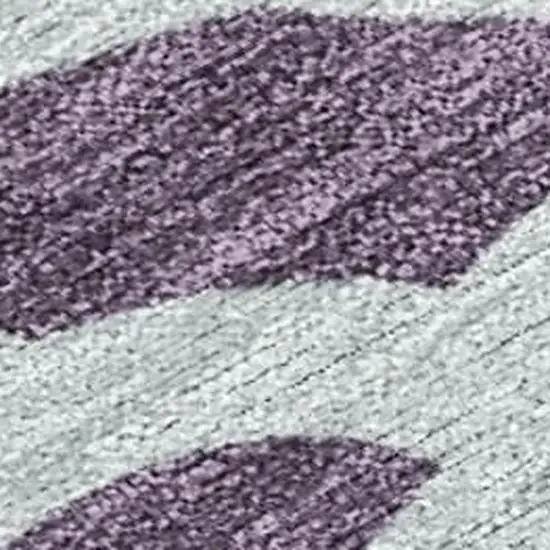 Plum And Blue Botanical Leaves Washable Indoor Outdoor Area Rug Photo 3