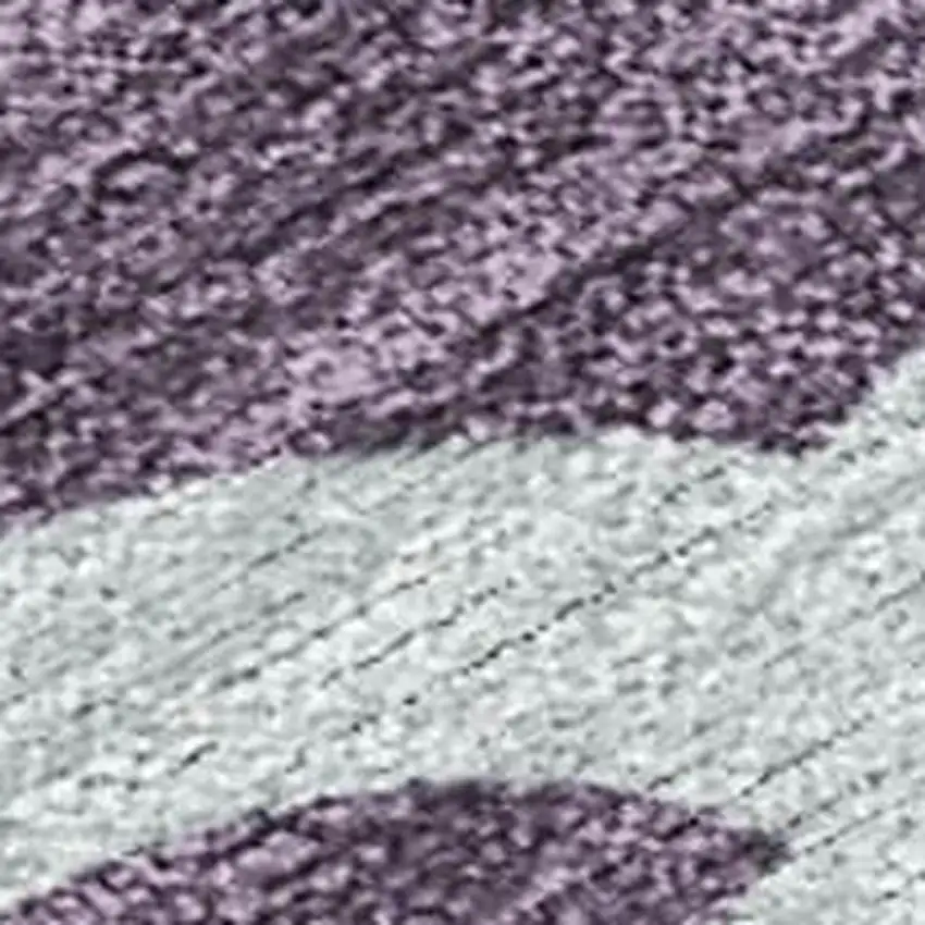 Plum And Blue Botanical Leaves Washable Indoor Outdoor Area Rug Photo 2