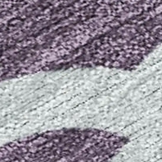 Plum And Blue Botanical Leaves Washable Indoor Outdoor Area Rug Photo 2