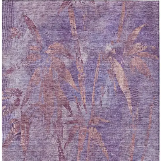 Plum And Blush Botanical Leaves Washable Indoor Outdoor Area Rug Photo 5