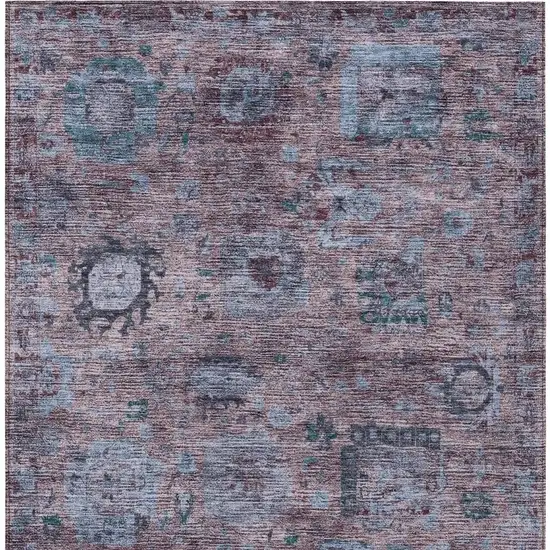 Plum And Brown Abstract Washable Indoor Outdoor Area Rug Photo 3