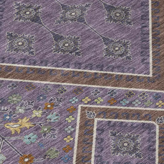 Plum And Eggplant Medallion Washable Indoor Outdoor Area Rug Photo 8