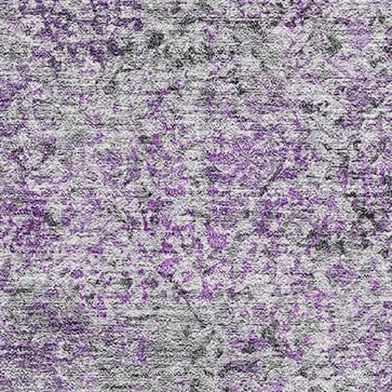 Plum And Gray Abstract Washable Area Rug With UV Protection Photo 3
