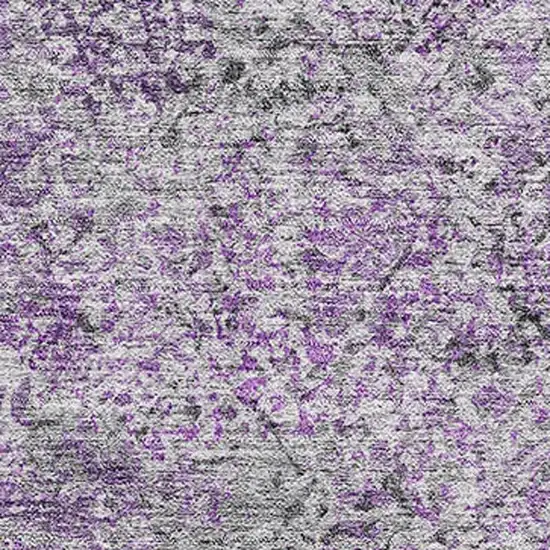 Plum And Gray Abstract Washable Area Rug With UV Protection Photo 3