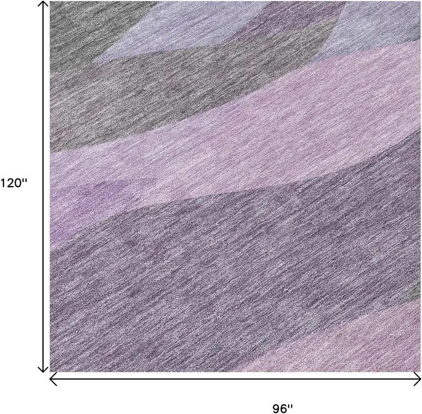Plum And Gray Abstract Washable Indoor Outdoor Area Rug Photo 5