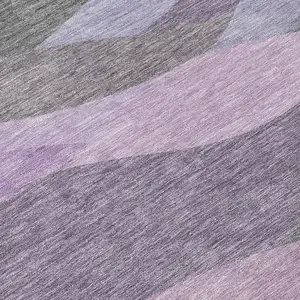 Photo of Plum And Gray Abstract Washable Indoor Outdoor Area Rug